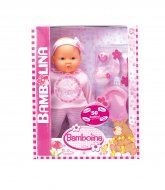 BAMBOLINA kalbanti lėlė Rose Baby Girl su aksesuarais, 38cm (LT 50 žodžių), BD360LT