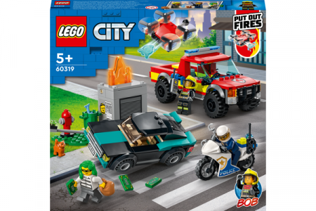 60319 LEGO® City Fire Ugniagesių gelbėjimo operacija ir policijos gaudynės 60319